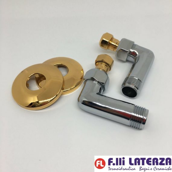 F.LLI FRATTINI RICAMBIO ORIGINALE COPPIA CURVETTA ½” Ø 10 FINITURA CROMO/ORO