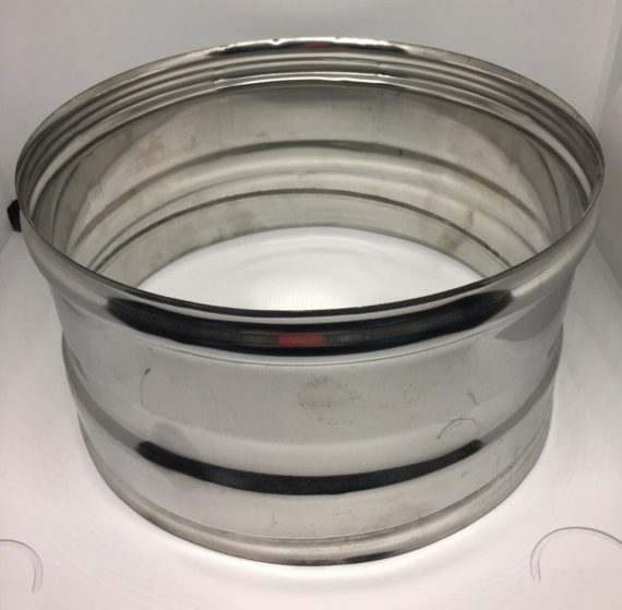RACCORDO FEMMINA TUBO FLESSIBILE ACCIAIO INOX Ø250 FUMARIA PELLET INTERNO LISCIO