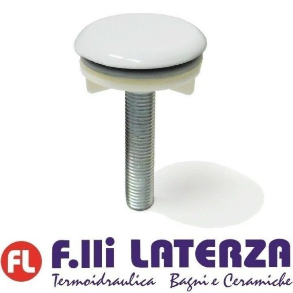 TAPPO PESANTE COPRI FORO OTTONE BIANCO D. 50 mm. TAPPI COPRIFORO LAVABO BAGNO