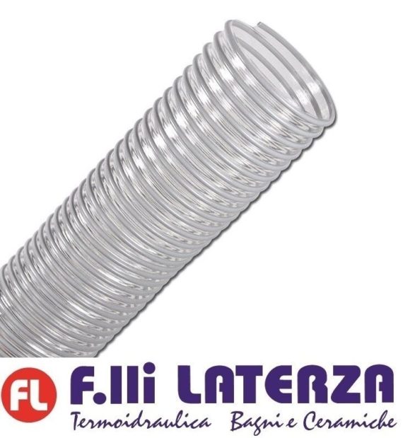 VALGARDEN TUBO SPIRALATO ALIMENTARE PVC TRASPARENTE ALIMENTI RIGIDO ANTIURTO TUBI POMPE SOMMERSE AGRICOLTURA IRRIGAZIONE GIARDINO INDUSTRIA EDILIZIA DIAMETRO 30MM LUNGHEZZA AL METRO