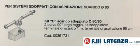 UNICAL KIT B SCARICO SDOPPIATO Ø 80/80 - Cod. 00361731 - immagine 3