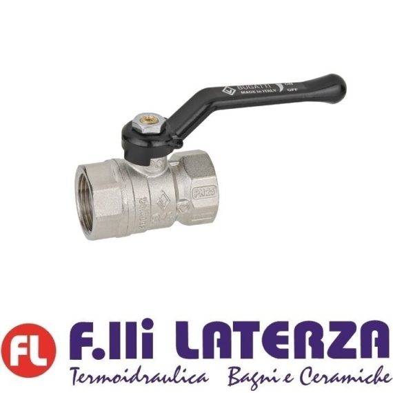 BUGATTI VALVOLA SFERA 1¼" PASSAGGIO TOTALE FEM/FEM LEVA ALLUMINIO VALVOLE ACQUA