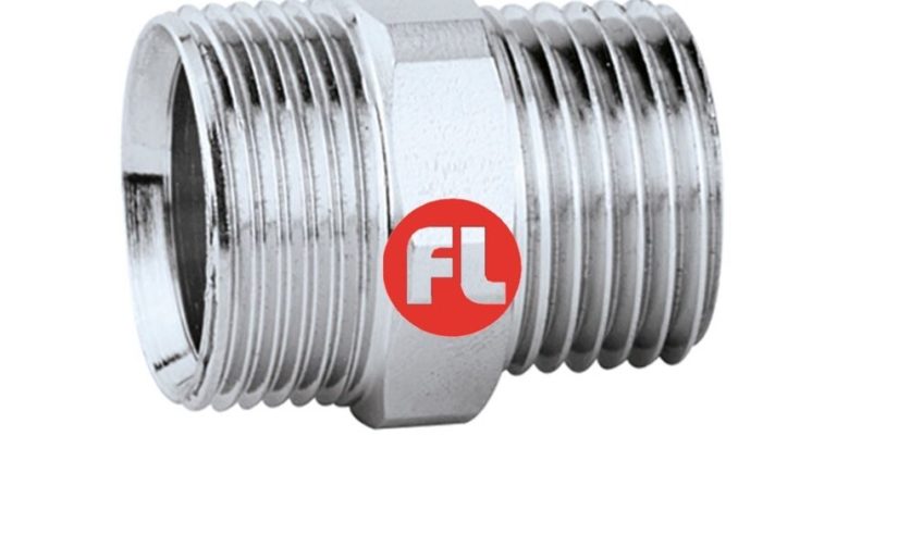 CALEFFI RACCORDO MASCHIO-BICONO  CROMATO 1/2" M x 23 p.1,5 M art. 384041