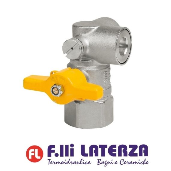 CIMBERIO VALVOLA A SFERA GAS 3/4" x 1" A SQUADRA CON PRESA PRESSIONE SERIE 110G