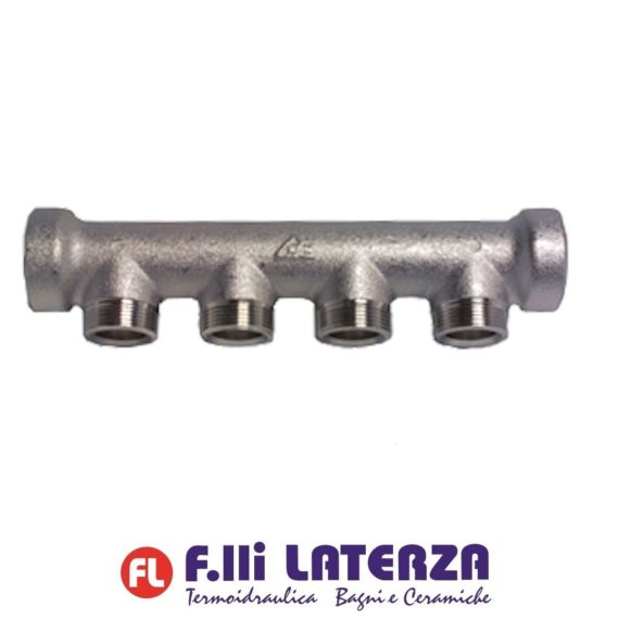 COLLETTORE SEMPLICE MONOBLOK F.F. RBM 1" x 4 vie FILETTO M standard RBM