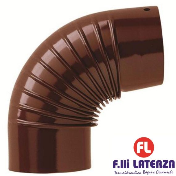 GOMITO PER STUFA SMALTATO MARRONE Ø 100 CURVA PORCELLANATA