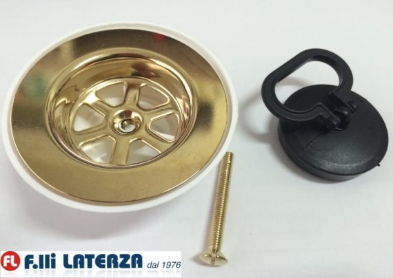 PILETTA GATTINARA PER LAVELLO CON SCARICO DA 1"¼ OTTONATA - OTTONE