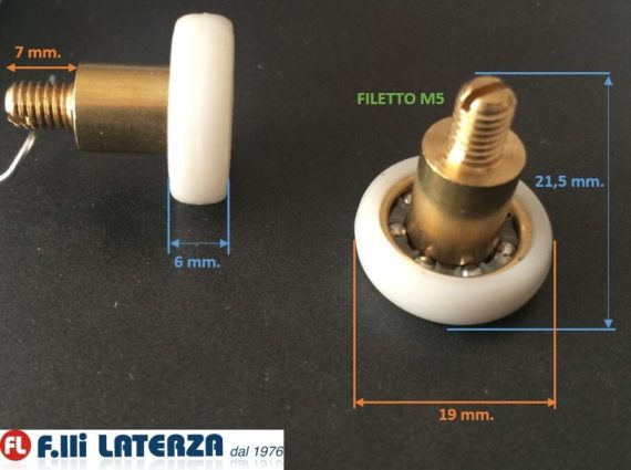 Ricambio Cuscinetto Rotella Rotellina Box Doccia Ricambi Rotelle Cabina 19 x M5