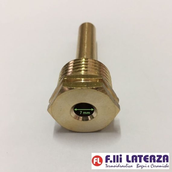 POZZETTO PORTA SONDA OTTONE Ø 1/2 TERMOSTATO TERMOMETRO BULBO GUAINA - immagine 3