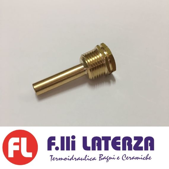 POZZETTO PORTA SONDA OTTONE Ø 1/2 TERMOSTATO TERMOMETRO BULBO GUAINA