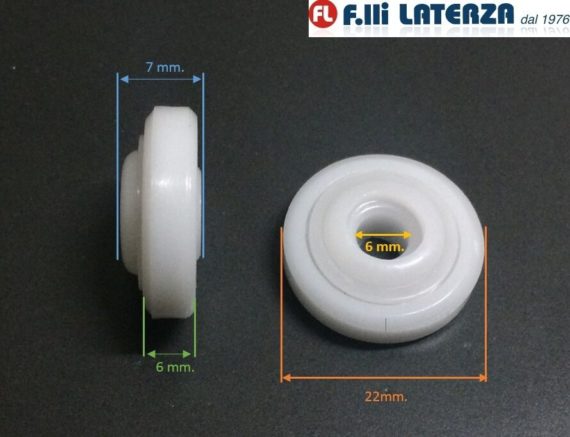 Ricambio Cuscinetto Rotella Rotellina Box Doccia Ricambi Rotelle DELRIN 22 x 7