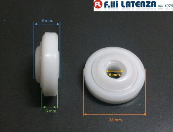 Ricambio Cuscinetto Ruota Rotella Rotellina Box Doccia Ricambi Rotelle DELRIN 28