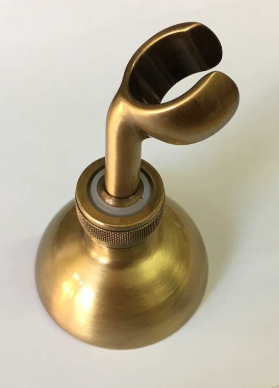 SUPPORTO PER DOCCIA DOCCETTA DUPLEX OTTONE PESANTE BRONZATO BRONZO OTTONE ANTICO - immagine 4