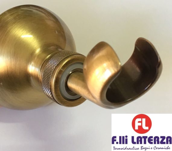 SUPPORTO PER DOCCIA DOCCETTA DUPLEX OTTONE PESANTE BRONZATO BRONZO OTTONE ANTICO