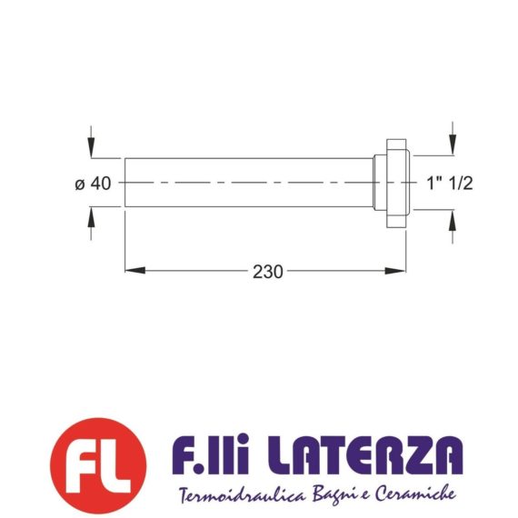BONOMINI PROLUNGA MOPLEN UNIVERSALE CON GHIERA IN PVC 1"1/2X40 CANOTTO D.40 - immagine 3