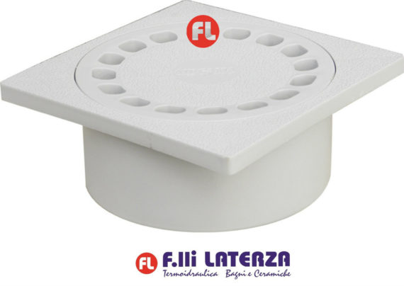 CHIUSINO POZZETTO PP PLASTICA SIFONATO RACCOLTA ACQUA SCARICO VERTICALE 25x25 cm