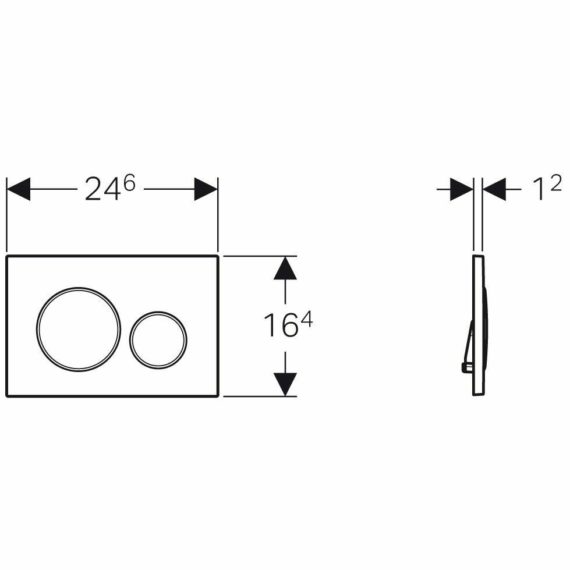 GEBERIT PLACCA DI COMANDO PER WC DOPPIO TASTO SIGMA 20 BIANCO/CROMATO/BIANCO - immagine 3