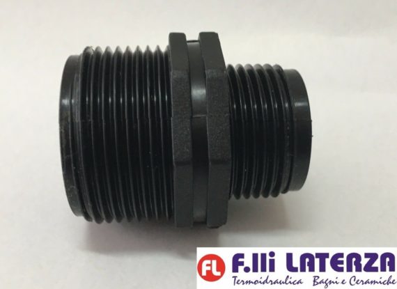 RACCORDO NIPLO NIPLES RIDOTTO DOPPIA VITE PLASTICA PP FILETTO MAS. 1"1/4 x 1"1/2