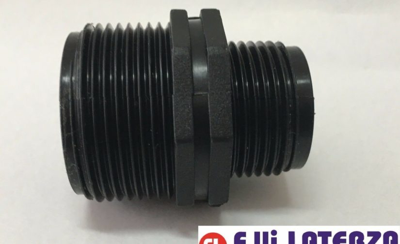 RACCORDO NIPLO NIPLES RIDOTTO DOPPIA VITE PLASTICA PP FILETTO MAS. 1"1/4 x 1"1/2