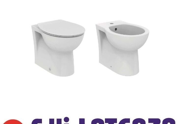 SANITARI FILOMURO FILO PARETE WC SEDILE BIDET IDEAL STANDARD DOLOMITE QUARZO