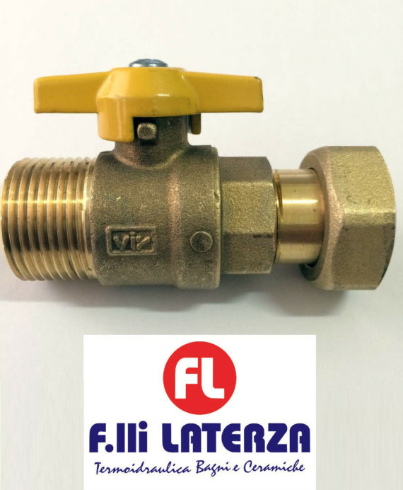 VALVOLA A SFERA DIRITTA CON CODOLO GIRELLO PER GAS DA 3/4" x 3/4" RUBINETTO