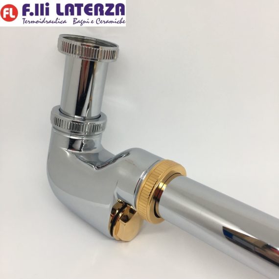F.LLI FRATTINI SIFONE FUORI COLONNA PER LAVABO E BIDET 1"1/4 METALLO CROMO/ORO - immagine 6
