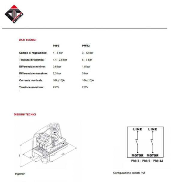ITALTECNICA PRESSOSTATO PM/5 MECCANICO AUTOCLAVE BOCCHETTONE GIREVOLE 1-5 BAR - immagine 3
