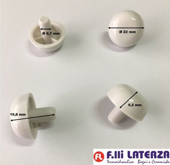 KIT 4 Pz. PARACOLPI PER COPRIVASO SEDILE WC GOMMINI DIAM. 22 mm. CON PERNO - immagine 3