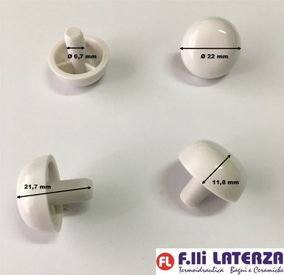 KIT 4 Pz. PARACOLPI PER COPRIVASO SEDILE WC GOMMINI DIAM. 22 mm h 11,8 CON PERNO - immagine 5