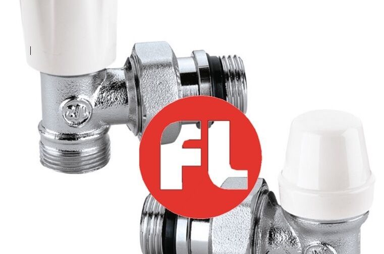 CALEFFI COPPIA VALVOLA + DETENTORE SQUADRO PREDISPOSTE TERMOSTATICHE 1/2"