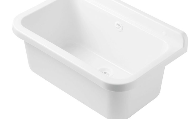 CR PILOZZA A MURO 55 cm LAVABO LAVATOIO ESTERNO INTERNO SOSPESO IN RESINA BIANCO