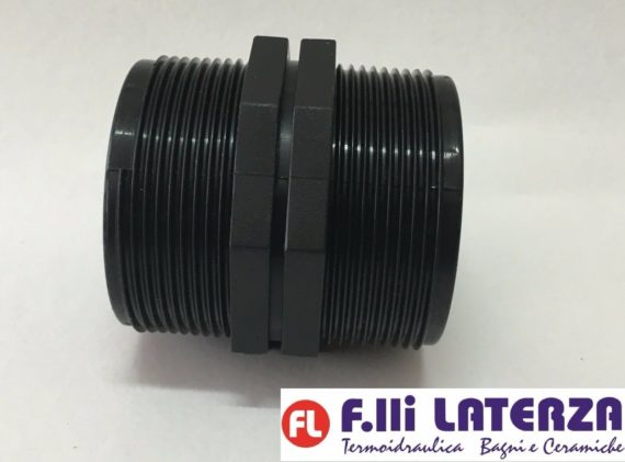 RACCORDO NIPLO NIPLES DOPPIA VITE PLASTICA PP FILETTO MASCHIO 1"1/2 IRRIGAZIONE