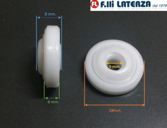 Ricambio Cuscinetto Ruota Rotella Rotellina Box Doccia Ricambi Rotelle DELRIN 19