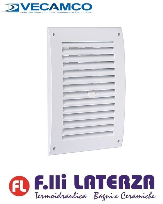 VECAMCO GRIGLIA AERAZIONE 14x30 APRI/CHIUDI IN ABS CHIUDIBILE CON RETE 9751-023