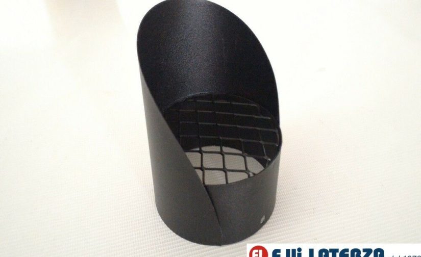 GRIGLIA DI ASPIRAZIONE ANTINTRUSIONE CON CAPPELLO PARAPIOGGIA Diametro 100 COLORE Nero ANTI INTRUSIONE