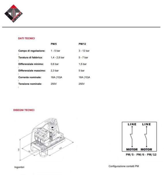 ITALTECNICA PRESSOSTATO PM/12 MECCANICO AUTOCLAVE CON BOCCHETTONE FINO A 12 BAR - immagine 3