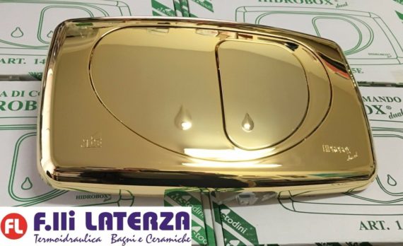 PLACCA COMANDO DUAL EVOLUTION DORATA ORO CASSETTA INCASSO HIDROBOX TODINI