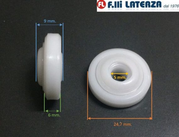 Ricambio Cuscinetto Rotella Rotellina Box Doccia Ricambi Rotelle DELRIN 24,7