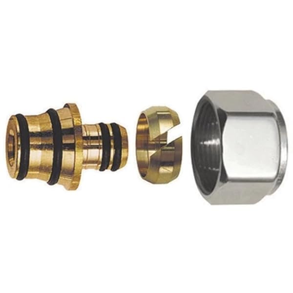 Adattatore Per Tubo Multistrato Cromo-Lucido-Diam. 16 X 2