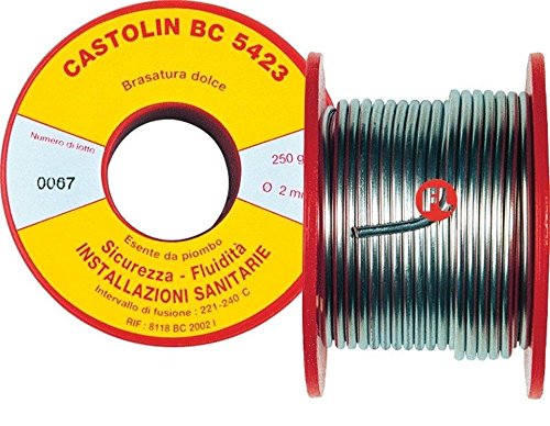 CASTOLIN BC 5423 LEGA IN BOBINE 250 g. BRASATURA DOLCE STAGNO RAME DISOSSIDANTE