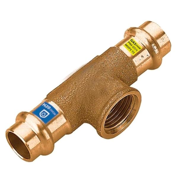 DIANFLEX Raccordo T Tee in Bronzo A PRESSARE FXFXFIL F Acqua Gas Diametro 22 x 3/4