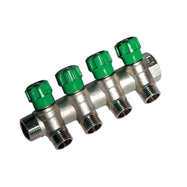 Dianhydro COLLETTORE LINEARE CON RUBINETTI D'ARRESTO 4 DERIVAZIONI IMPEX - 3/4 x 1/2