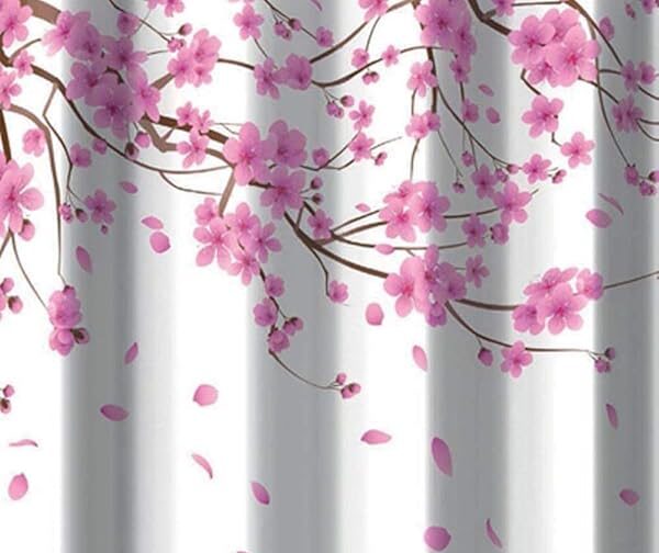 Dianhydro TENDA PER DOCCIA 2 LATI IN TESSUTO cm 180 X 200 Sakura Rosa