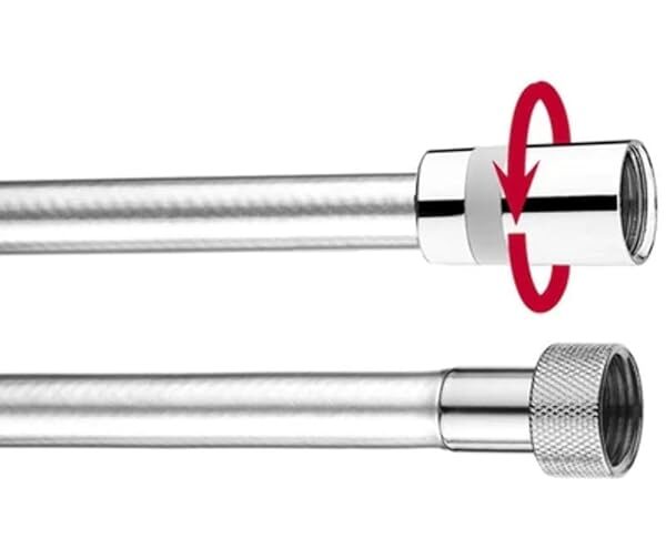 FLESSIBILE ANTITORSIONE CROMO LUX BOSSINI 1/2" x 1/2" FF 200 cm (2 mt) Cromato