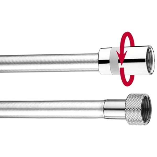 FLESSIBILE ANTITORSIONE CROMO LUX BOSSINI 1/2"x1/2" FF 150 cm (1,5 mt) Cromato