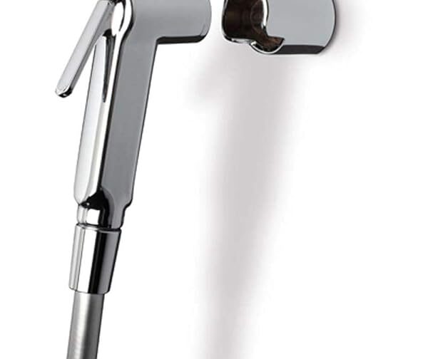 KIT DOCCETTA Pulsante Spegnimento SHUT-OFF CROMATO FLESSIBILE e SUPPORTO