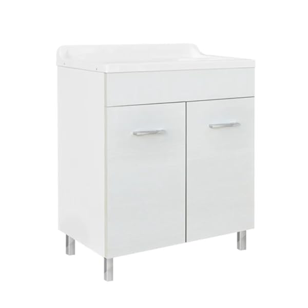 LAVATOIO CON MOBILE IN LEGNO E VASCA CON STRIZZATOIO Lavapanni LxP 70x40 cm