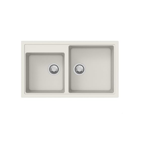 LAVELLO INCASSO 2 VASCHE CM 86 (BIANCO)