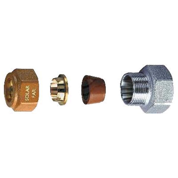 NIPLEX FEMMINA COMPLETO DI KIT DI TENUTA PER IMPIANTI SOLARI 3/4 Diametro 16