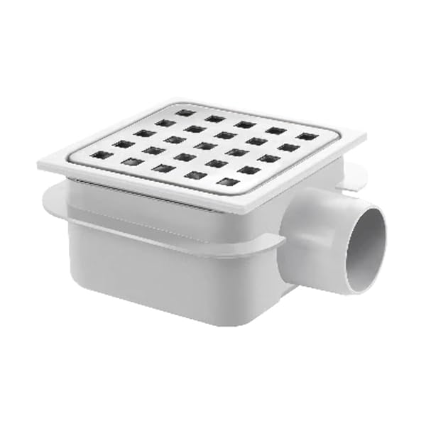 PILETTA IN ABS CON GRIGLIA IN ACCIAIO INOX 150 x 150 x H 80/99